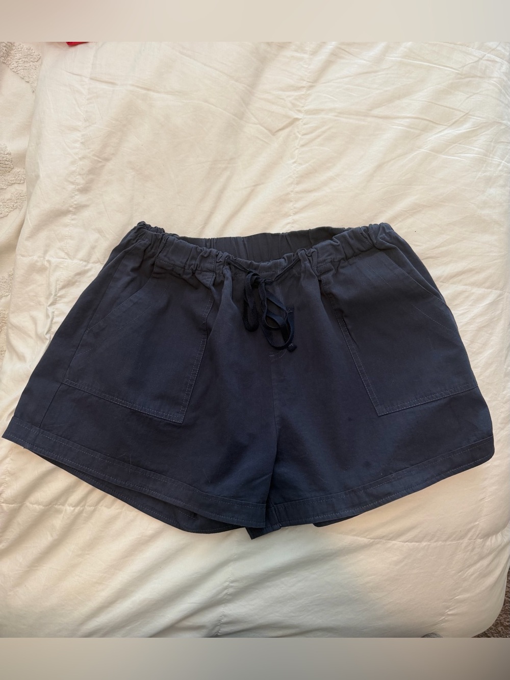 Women's Navy Drawstring Casual Shorts